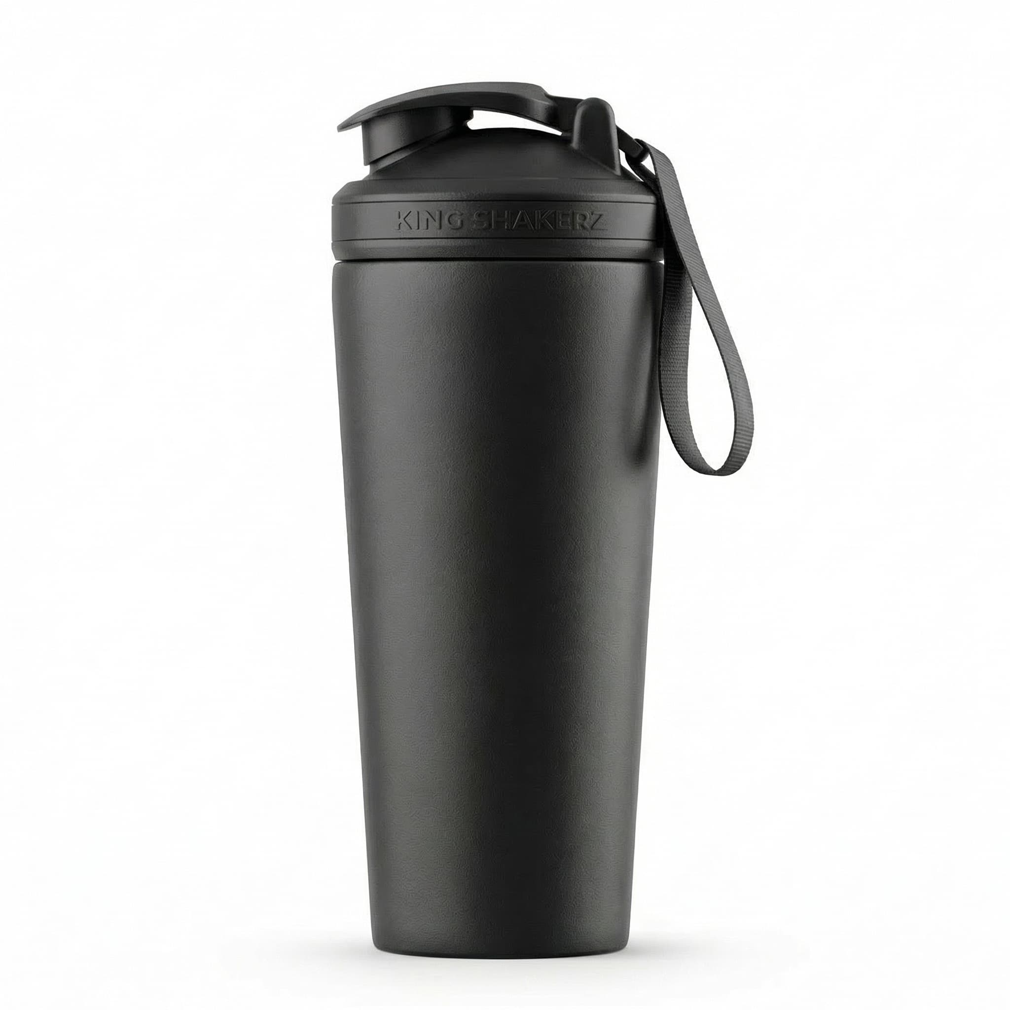 Edelstahl-Shaker V1 schwarz mit Logo – UV-Druck & Lasergravur