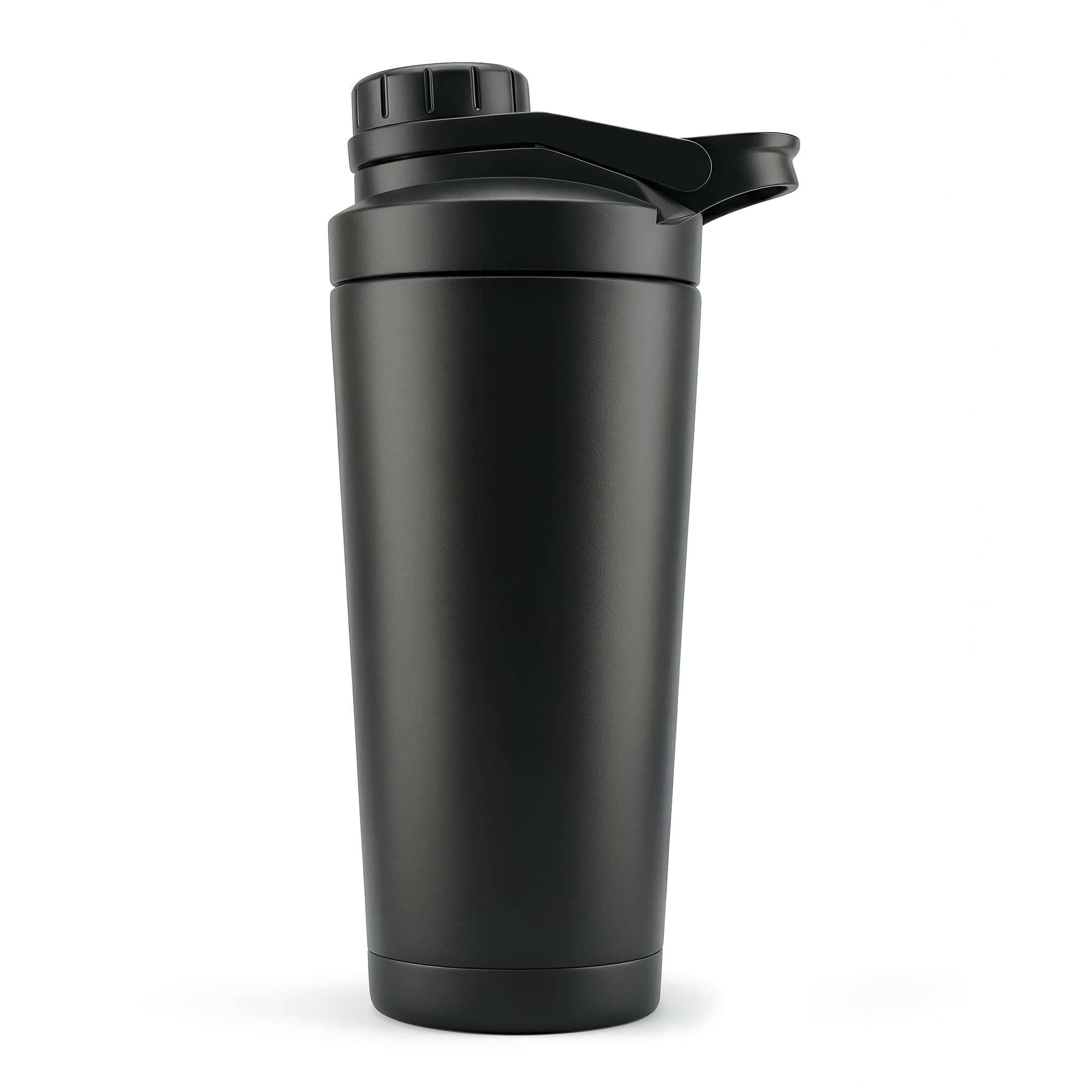 Edelstahl-Shaker V2 schwarz mit Logo – UV-Druck & Lasergravur